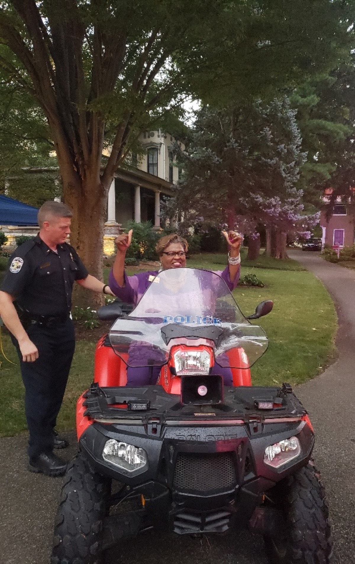 Dr. McCraney engaging with LMPD at a community event